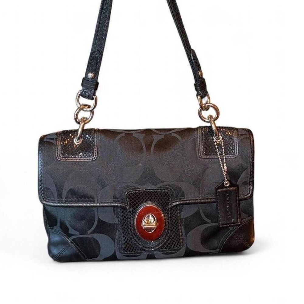 Coach Peyton Signature Turnlock Shoulder Bag